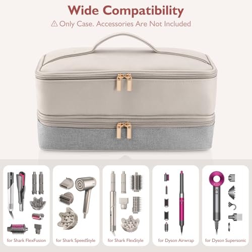 Travel Carrying Case for Hair Dryer Shark Flexstyle FlexFusion Airwrap Brush Double-Layer Hair Accessories Tools Storage Bag for Revlon Hairdryer Styler Organizer - Image 4