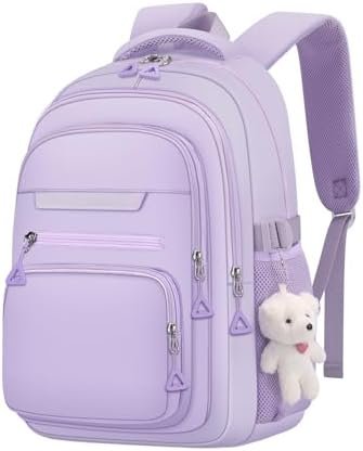 Cute Girls Backpack for School Kids Travel College backpack for Women Teen Purple Bookbags Aesthetic Laptop Bagpack