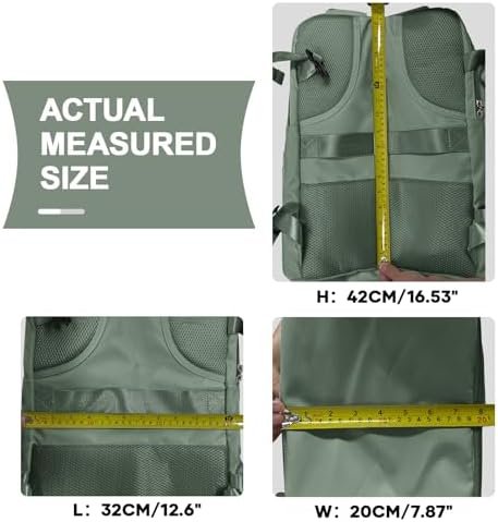 coowoz Travel Backpack For Women Men,Carry On Backpack,Hiking Backpack Waterproof Outdoor Sports Rucksack Casual Daypack Travel Essentials(Olive Green) - Image 8
