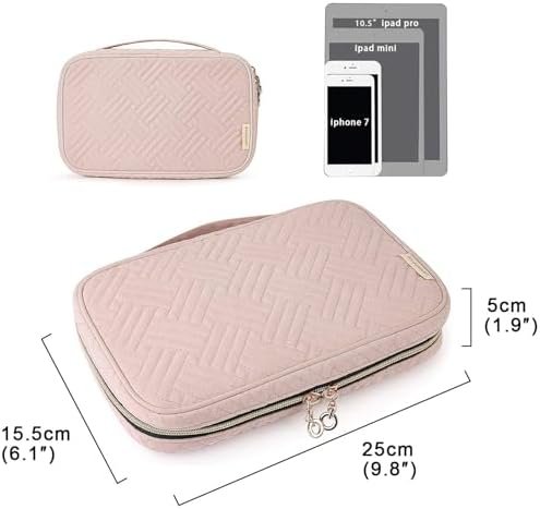 BAGSMART Jewelry Organizer Case Large Travel Jewelry Storage Bag for Necklace, Earrings, Rings, Bracelet, Soft Pink - Image 6