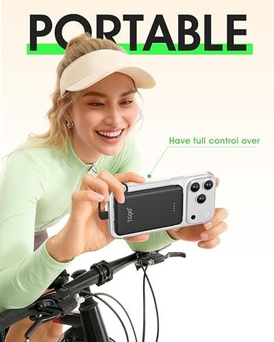 TG90° Ultra Slim 5000mAh Portable Charger Built-in Foldable AC Wall Plug and Cables, Pocket Size USB C Power Bank,External Battery Pack Compatible with iPhone 17 16 15 14 13 12 Android Devices iPad - Image 5