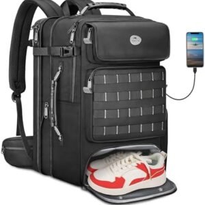 MATEIN Expandable Travel Backpack With Shoe Compartment, 52L Large Suitcase Backpack with Waist Straps & USB Charging Port, 17 Inch TSA Laptop Backpacks Luggage Carry On Bag With 3 Packing Cubes
