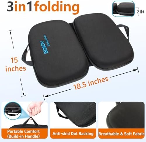 Sojoy iGelComfort 3 in 1 Foldable Gel Seat Cushion Featured with Memory Foam (A Must-Have Travel Cushion! Smart, Easy Travel Cushion) (Size: 18.5“ x 15" x 2") - Image 2
