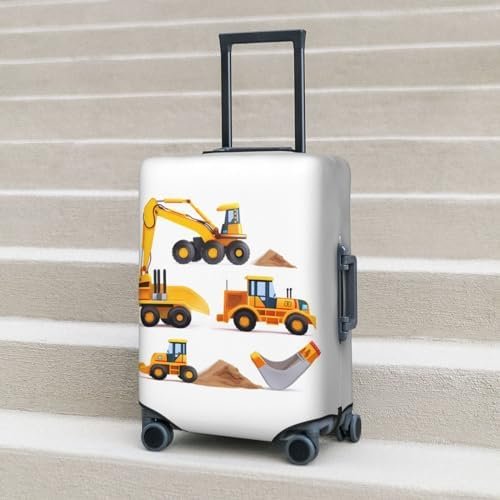 Luggage Suitcase COVER Machinery Excavator Truck and Loader, Cartoon Toy Suitcase COVERS Elastic, M - Fits 22-24 inch luggage (No Suitcase) - Image 6