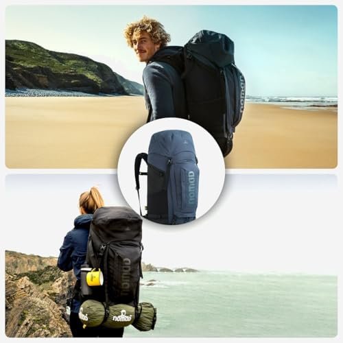 NOMAD Batura Backpack - Premium 55L Pack with Rain Cover Included | Lightweight Rucksack for Traveling, Hiking, Camping, Outdoor Sports (Dark Navy) - Image 23