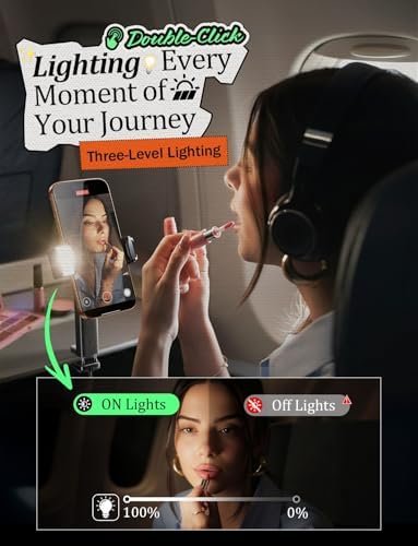 LISEN Cool Stuff Best Airplane Gadgets for Men 2026 Travel Essentials Phone Holder for Valentines Day Gifts Him Photographic Lighting Flash Tubes Idea Travel Gifts Accessories Cruise Essentials 2026 - Image 3