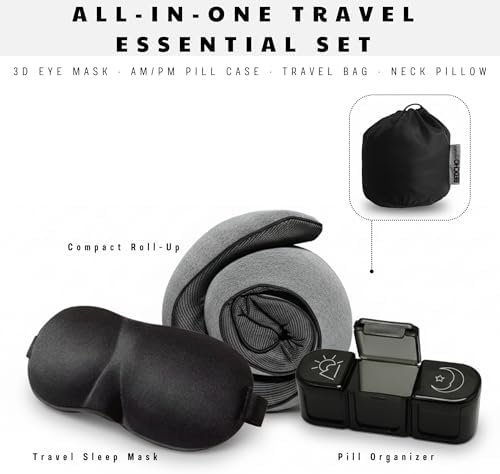 Travel Pillow for Airplane,Ergonomic Neck Support Memory Foam Scarf Pillows, Design Like a Cinnamon Roll, Soft & Comfy for Travel, Car, Train & Office, Adults & Kids, Includes 3D Eye Mask & Pill Case - Image 9