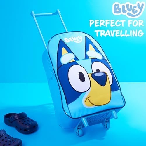 Bluey Kids Rolling Suitcase, 16 x 13 x 4 inches, Luggage for Girls and Boys, Travel Bag with Extendable Handle and Wheels, Gifts for Kids - Image 2