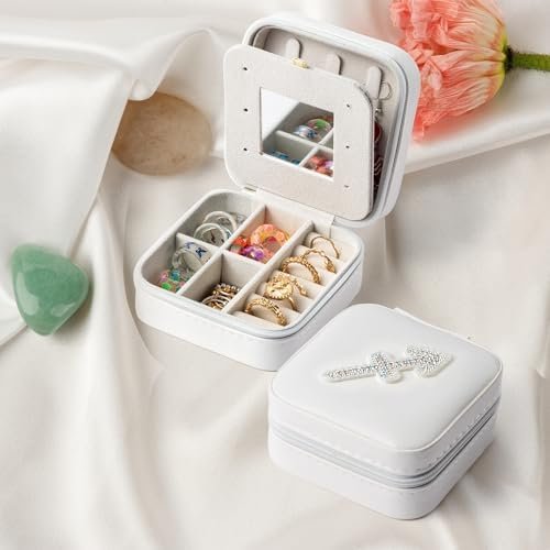K1tpde Zodiac Travel Jewelry Case for Women, Small Organizer Box for Ring Earring Pendant Necklace Bracelet, Birthday Gifts for Mom, Lover, Sagittarius - Image 4