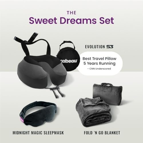 Cabeau Airplane Travel Pillow for Long Flights - Evolution S3 - Supportive Memory Foam with Seat Straps to Secure Your Head and Neck and Provides 360° Support (Steel Grey) - Image 8