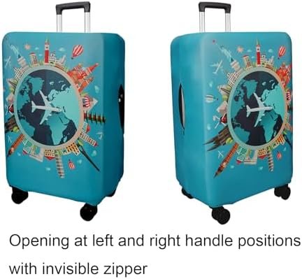 WUJIAONIAO Travel Luggage Cover Baggage Suitcase Cover Protector Skins 18-32 Inch (A15 Go Travel, S (for 18-20 inch luggage)) - Image 2