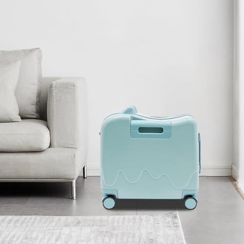 Bitodd 18" Kids Riding Suitcase, Rectangular Kids Luggage, Travel Trolley Case, Freestanding Rolling Luggage with Lock for Short Trips, School Trips, Outings (Azure Blue) - Image 8