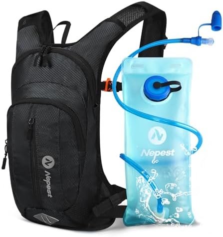 Nepest Hydration Pack Backpack for Women & Men, Lightweight Water Backpack with 2L Water Bladder for Hiking Cycling Running Biking