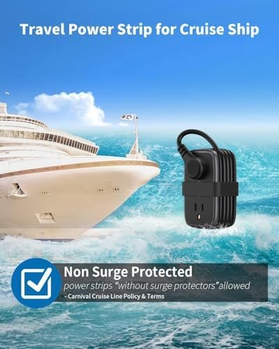 Travel Power Strip with USB Ports, NTONPOWER 4ft Flat Plug Wrapped Around Short Extension Cord with 4 Outlets 3 USB Ports, Compact for Cruise Travel Essential Hotel Home Office, Black - Image 7