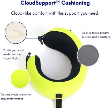 C CUSHION LAB Travel Pillow, Award-Winning Patented Ergonomic Design for Chin & Neck Support Memory Foam Neck Pillow, Compact Airplane Pillow for Traveling, Flight, Car (Spark, Medium) - Image 5