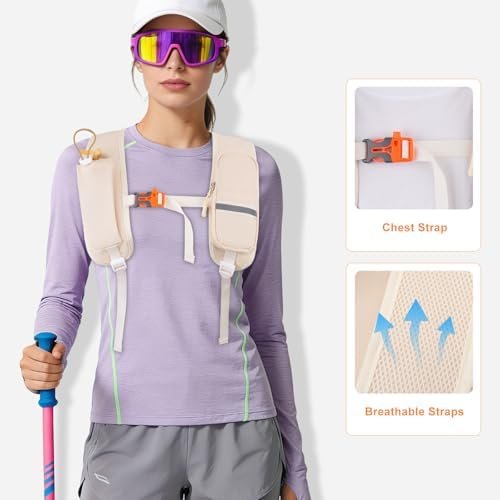 MOSISO 10L Small Hiking Backpack for Women Men, Foldable Casual Daypack Lightweight Packable Backpack with Front Quick Access Pocket for Travel Camping Outdoor, Beige - Image 7