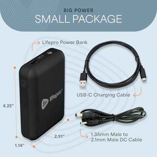 LifePro Portable Powerbank for AllevaRed, AllevaRed Pro, and BioRecover - 15,000mAh Battery Pack with USB 3.0 and 12V DC Output for Wellness Devices - Image 5