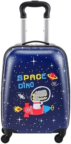 VEVOR Kids Luggage Set, 2 Piece, 18 Inch Hardside Rolling Wheels Suitcase with Hard-Shell Backpack, Dinosaur Kids Carry on Luggage Set, Holiday Birthday Gift for Girls & Boys, Airline Approved - Image 9