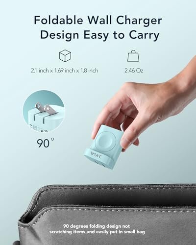 VRURC for Apple Watch Charger, Wireless Magnetic Portable iWatch Charger, PD 20W 3-in-1 Travel Essentials Fast Charging Block for iWatch Ultra/SE/11/10/9/8/7/6/5,iPhone 17/16/15/14/13 etc-Green - Image 4