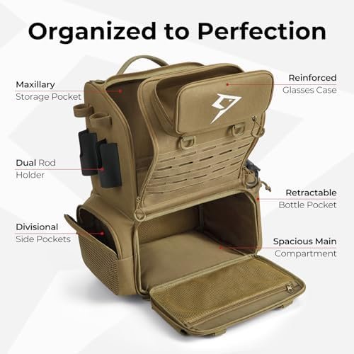 Piscifun 52L Fishing Tackle Backpack with Rod Holders & 4 Tackle Boxes, Large Tackle Bag for Gear Storage with Rain Cover - Image 4