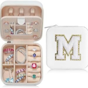 Parima Travel Jewelry Case - White Gift for Female Friends and Bridesmaids - Self Care, Birthday and Bride Gifts