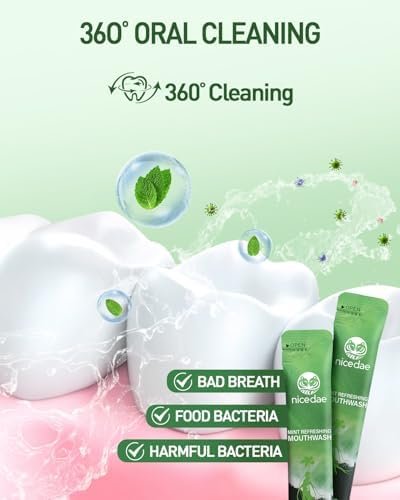 Travel Size Mouthwash Portable Packets Alcohol-Free & Fluoride-Free Fresh Mint Mouth Wash 30 Individual Wrapped Cruise Essentials - Image 3