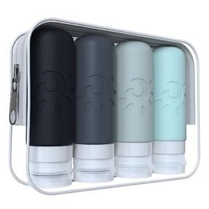 Travel Bottles for Toiletries, TSA Approved Travel Containers 3oz Leak Proof Travel Tubs Refillable Liquid Travel Accessories for Shampoo Conditioner Lotion Body Wash(Multicolored A)