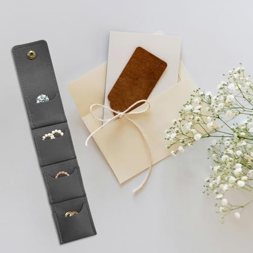 Mini Foldable Travel Jewelry Bag,PU leather Travel Jewelrys Organizer Case for Earrings, Rings and Necklaces - Image 2