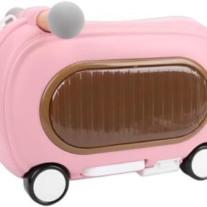 Ride On Luggage Multi Modes Anti Tipping Over 20L Ride On Toddler Rolling Suitcase with Wheels Muisc Lights for Travel (Pink)