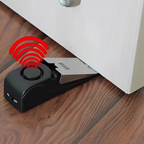 Door Stop Security Alarm - 120d B Audible Siren Portable Door Stopper Wedge, 2-in-1 Travel Safety Device for Hotel Room & Home Apartment | Anti-Intrusion Bottom Stop for Added Protection and Peace of - Image 2