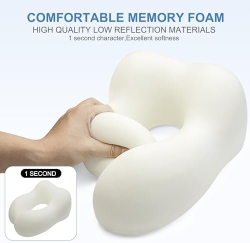 Travel Pillow - Memory Foam Cervical Neck Pillow for Adults, Kids, Children, Convenient & Portable U Shaped Pillows, Airplane Pillow for Home, Office, Camping, Travelling, Sleeping (Blue) - Image 4