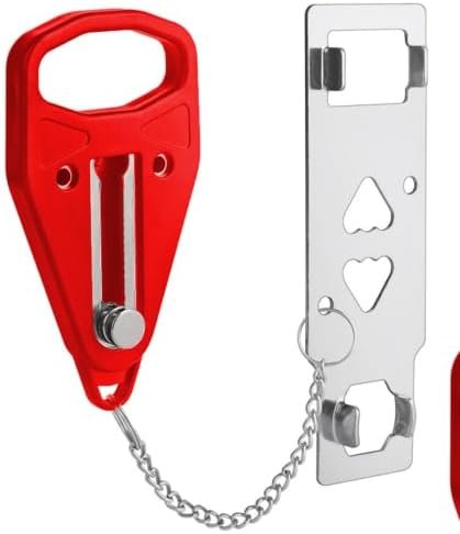 Portable Door Lock for Travel, Door Lock Self-Defense Security Device for Home, Apartment, Hotel, Living Motel, School Dorm, House for Open Inwards Door