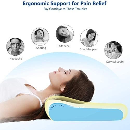 ZAMAT Memory Foam Pillow for Neck Pain Relief, Adjustable Orthopedic Ergonomic Cervical Pillow for Sleeping with Washable Cover, Bed Pillows for Side, Back, Stomach Sleepers - Image 7