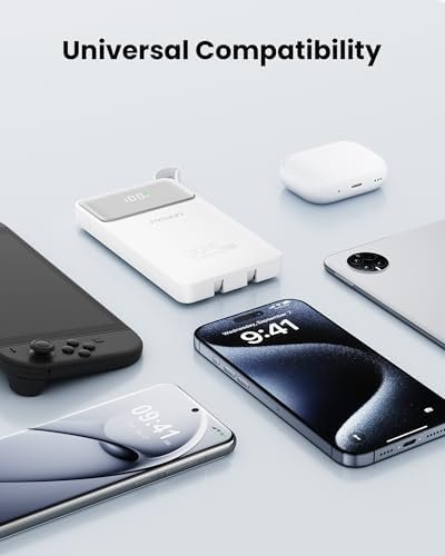 PISEN 3C Certified Power Bank - 10000mAh 22.5W CCC Power Bank with Built in Cable, Travel Battery Pack Portable 3C Charger with LED Display, Portable Charger with Built in Cable for iPhone, Samsung - Image 7