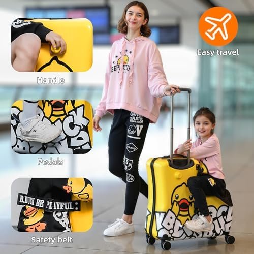Kids Ride-On Suitcase 20", Toddler Luggage with Wheels - Cute Design, Safe for Little Ones, Ideal Birthday Gift for Children - Image 4