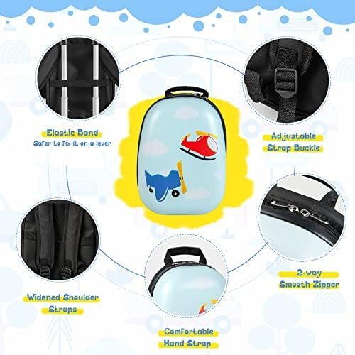 HONEY JOY Kids Luggage, 12" Toddler Backpack & 16" Travel Suitcase with Wheels, Lightweight Toddler Girls Suitcase, Durable ABS Hardshell, 2Pcs Carry On Luggage Set for Boys Girls(Car) - Image 9