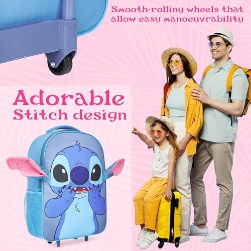 Disney Stitch Luggage Travel Essentials Suitcase Kids Foldable Luggage with Wheels 17 - Image 3
