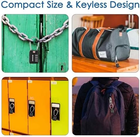 2 Pack TSA Approved Travel Luggage Locks, 4-Digit Cable Combination Suitcase Lock, Metal Alloy Padlocks, Weatherproof Padlock for Locker, Bag, Gun Case, Backpack, Anti Theft, Easy Read Dials-Black - Image 7