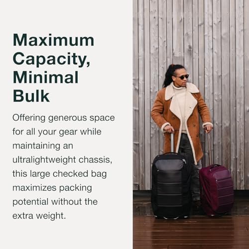 Osprey Ozone 2-Wheel 80L/27 Checked Luggage - Lightweight Rolling Bag with High Clearance and Oversized Wheels - Travel Suitcase with Mesh Organization, Trolley Handle and Add-a-Bag Strap, Black - Image 4