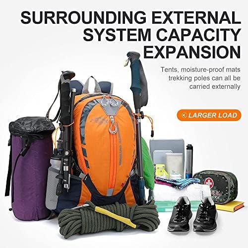 INOXTO Small Hiking Backpack with 2L Water Bladder and Rain Cover, 25L Hydration Backpack Hiking Daypack (Orange blue) - Image 7