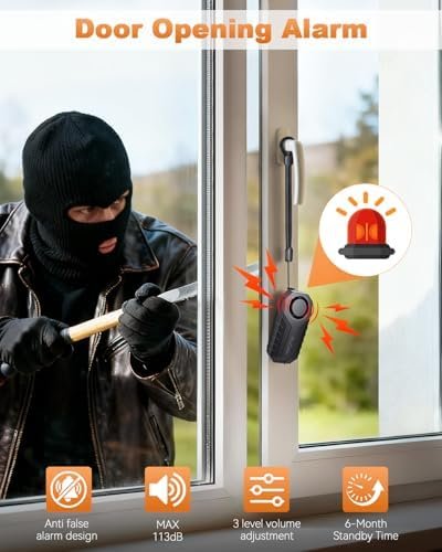 Door Handle Alarm, Door Alarms for Home Security & Anti-Theft with 113dB Vibration Triggered Portable Alarms- Perfect for Kids, Toddler, Elderly, Hotel, Travel, Bedroom - Image 2