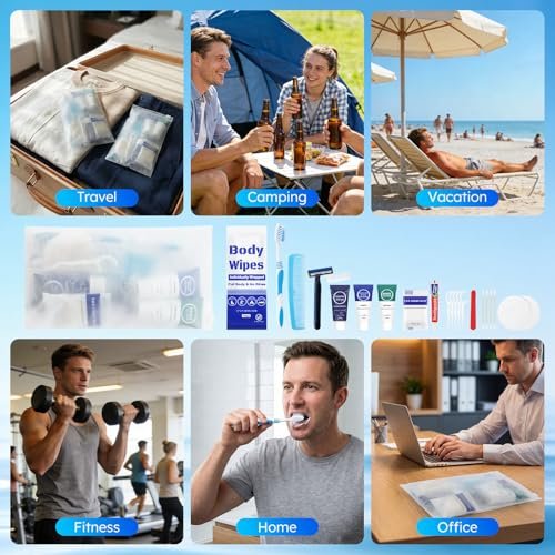 Travel Hygiene Kit Personal Toiletries Bulk, Disposable Homeless Care Package Supplies, Men Toiletry Set Cleaning Essentials Individually Wrapped for Camping, Travel, Relief, Charity (11-in-1, 20) - Image 6