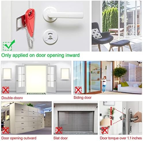 Portable Door Lock-2 Pack Solid Heavy Duty Extra Lock for Additional Privacy and Safety in Hotel,Apartment,and Prevent Unauthorized Entry in Traveling, AirBNB, Apartment and College - Image 5