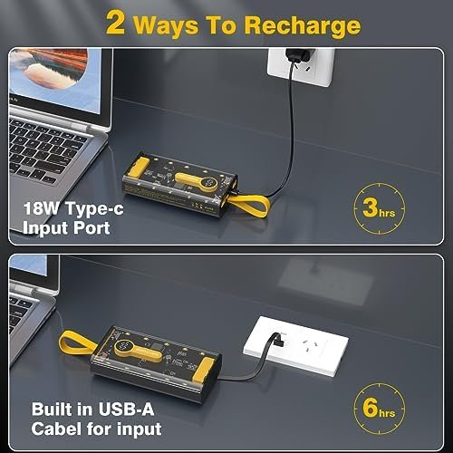 Portable Charger 10000mAh,22.5W Fast Charging Power Bank with Built in Cables,Transparent External Battery Pack with Flashlight,USB C in&out Portable Phone Charger for iPhone Samsung Android Cellphone - Image 4