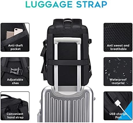 BANGE 35L Lightweight Backpack, 17.3 inch Travel Laptop Backpacks, Unisex Multifunctional Storage Pockets Business Commuter Rucksack, Waterproof and Wear-resistant Outdoor Sports Leisure daypack - Image 5