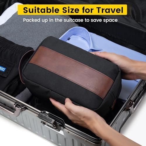 Vorspack Toiletry Bag for Men - Water Resistant Travel Bag for Toiletries, Accessories, Travel Essentials, Gifts - Black - Image 7
