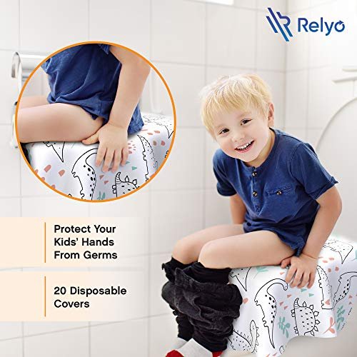 Toilet Seat Covers Disposable - 20 Pack - Waterproof, Ideal for Kids and Adults – Extra Large, Individually Wrapped for Travel, Toddlers Potty Training in Public Restrooms (Dinosaurs, 20) - Image 4
