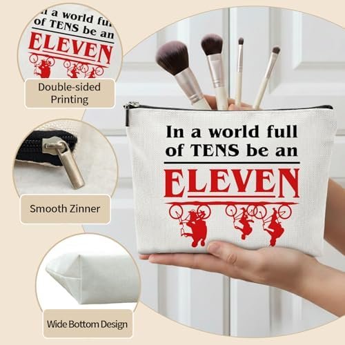 Stranger Friends Makeup Bag Friendship Merch Gift for Women Cosmetic Bag for Best Friend (white-d) - Image 2