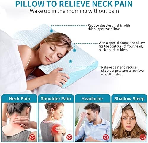 Memory Foam Pillows Neck Pillow Bed Pillow for Sleeping Ergonomic Cervical Pillow Orthopedic Contour Pillow for Side Back Stomach Sleeper - Image 6