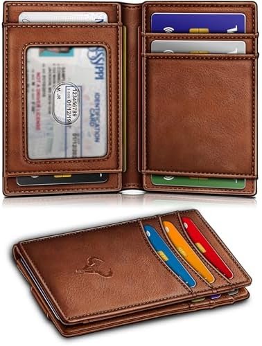 BULLIANT Magnetic Closure Slim Wallet-Genuine Leather Front Pocket Wallet for Men,RFID Blocking,Holds 12 Cards and Money Clip - Image 2